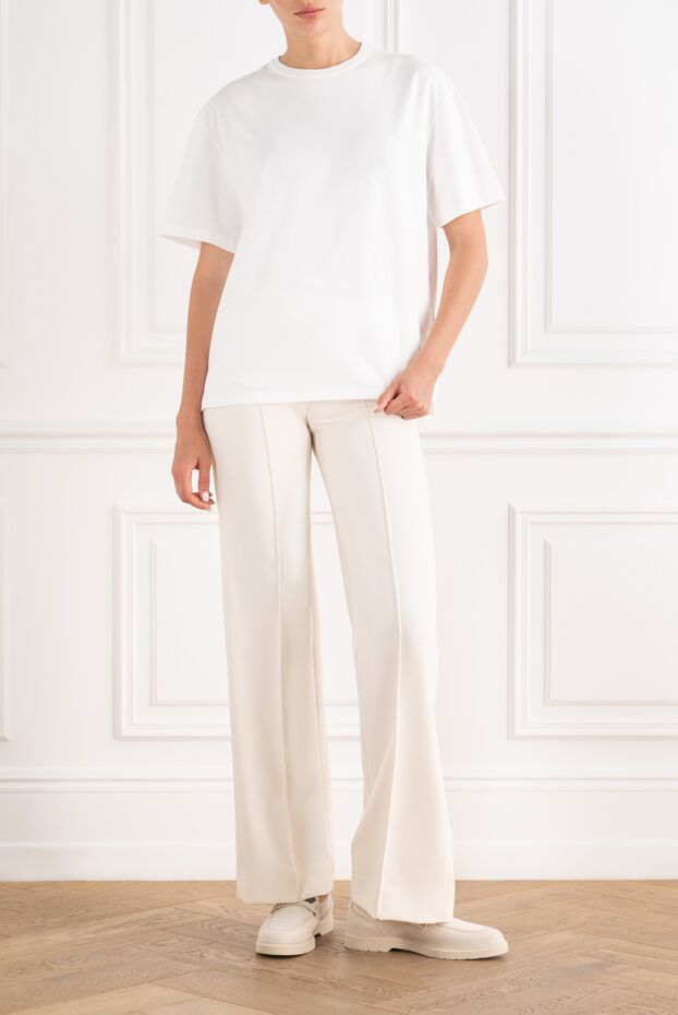 Loro Piana basic white cotton t-shirt with a straight cut and a round neck 193645 - photo 2