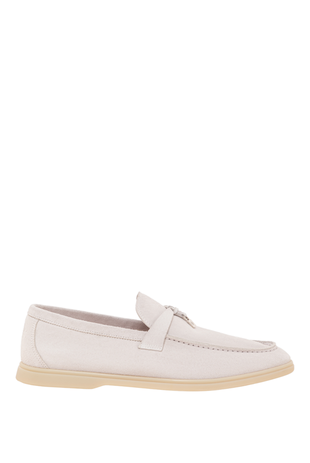 Fleur de Paris women's soft white suede loafers with metal charms 193658 - photo 1