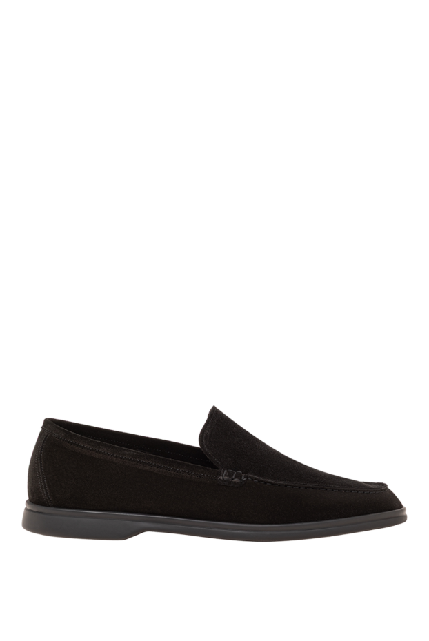 Cesare di Napoli men's black suede loafers with a matching sole 193667 - photo 1