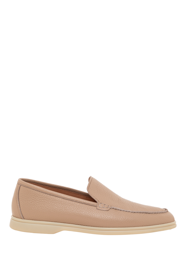 Cesare di Napoli beige men's loafers made of genuine suede with a light flexible sole 193675 - photo 1