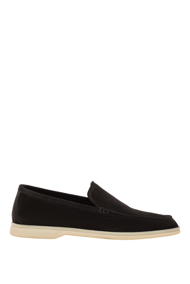 Cesare di Napoli black men's loafers made of genuine suede with a light flexible sole 193676 - photo 1