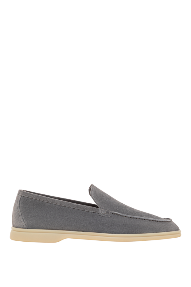 Cesare di Napoli gray men's loafers made of genuine suede with a light flexible sole 193680 - photo 1