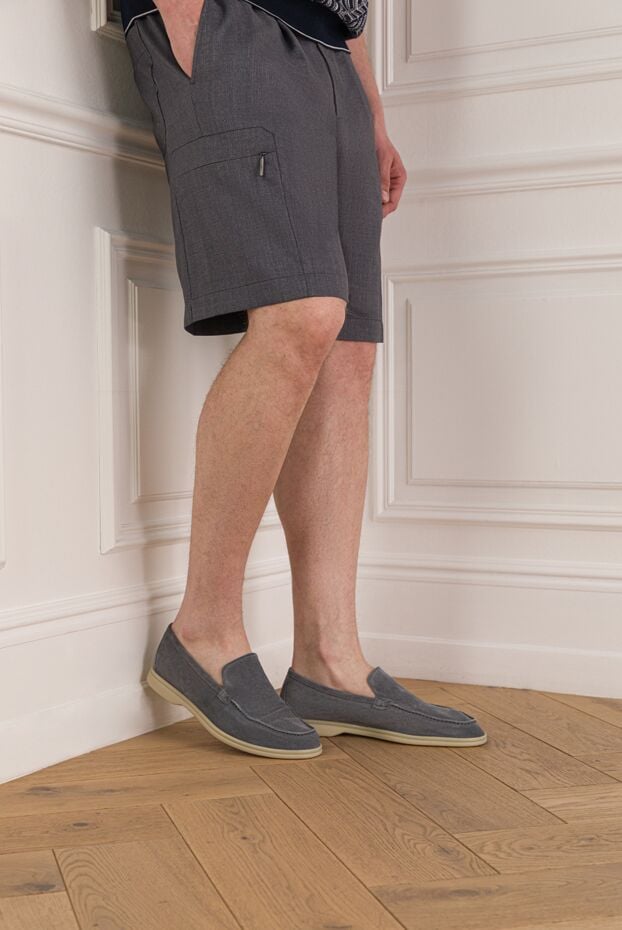 Cesare di Napoli gray men's loafers made of genuine suede with a light flexible sole 193680 - photo 2