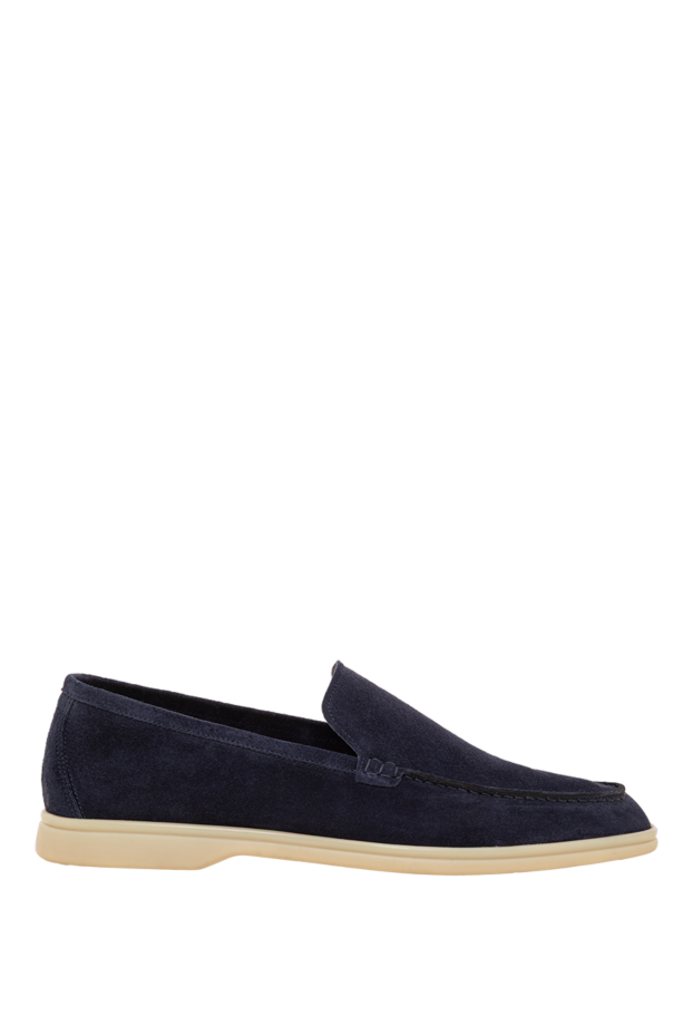 Cesare di Napoli men's blue loafers made of premium genuine suede 193681 - photo 1