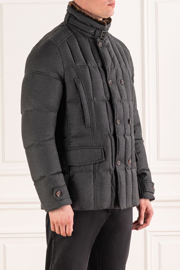 Moorer grey double-breasted down jacket made of wool and cashmere 193700 - photo 3