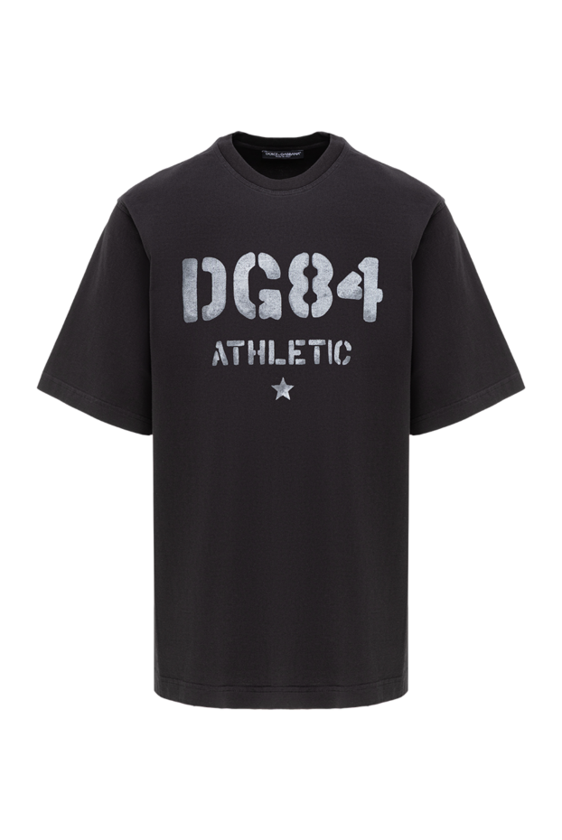 Dolce & Gabbana men's black cotton t-shirt with print 193710 - photo 1