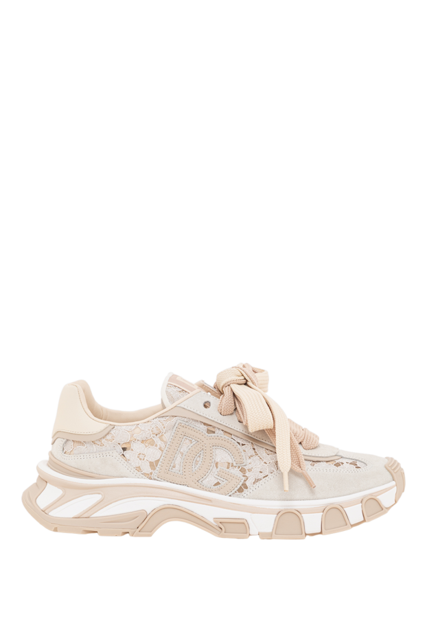 Dolce & Gabbana country road sneakers in exquisite taormina lace in cream 193737 - photo 1