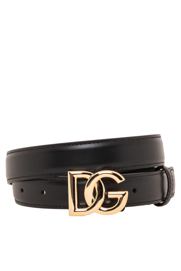 Dolce & Gabbana women's black calfskin belt with dg logo 193746 - photo 1