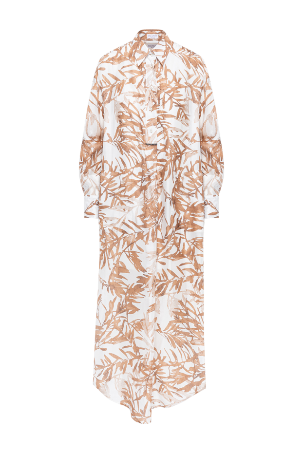 Brunello Cucinelli herbarium beige silk maxi shirt dress 193789 - photo 1