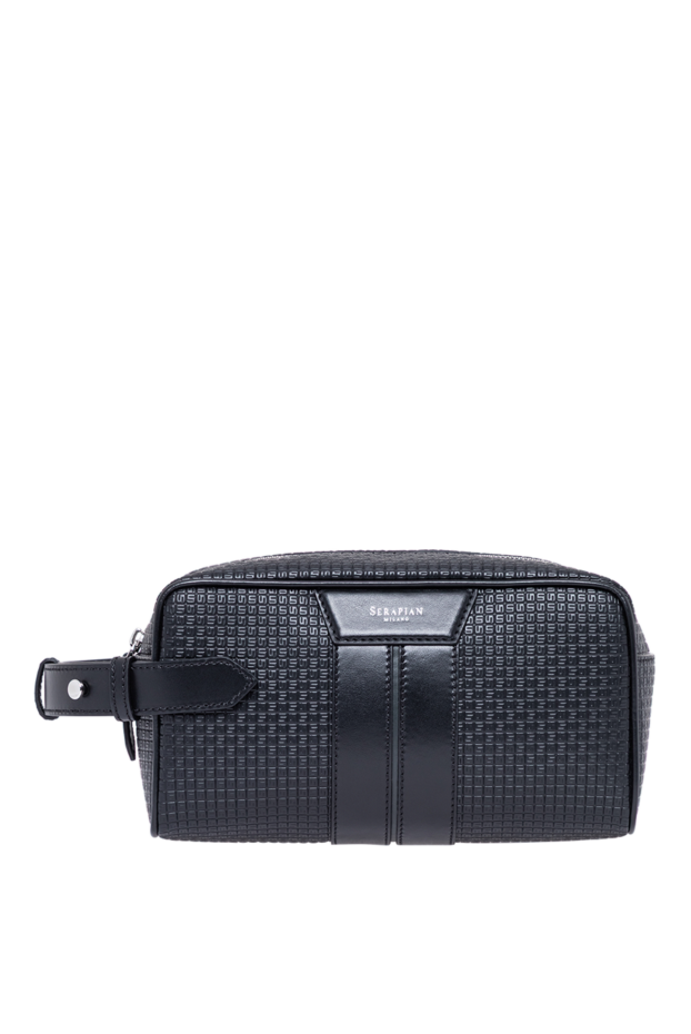Serapian men's vanity bag made from stepan branded canvas in black 193891 - photo 1
