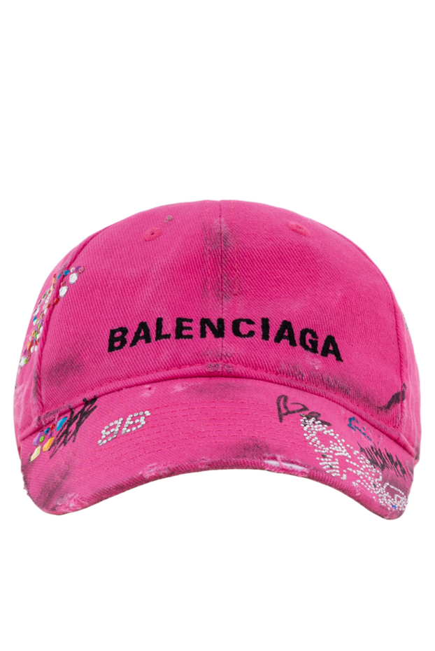 Balenciaga pink upcycled cap with embroidered logo and distressed effect 193904 - photo 1
