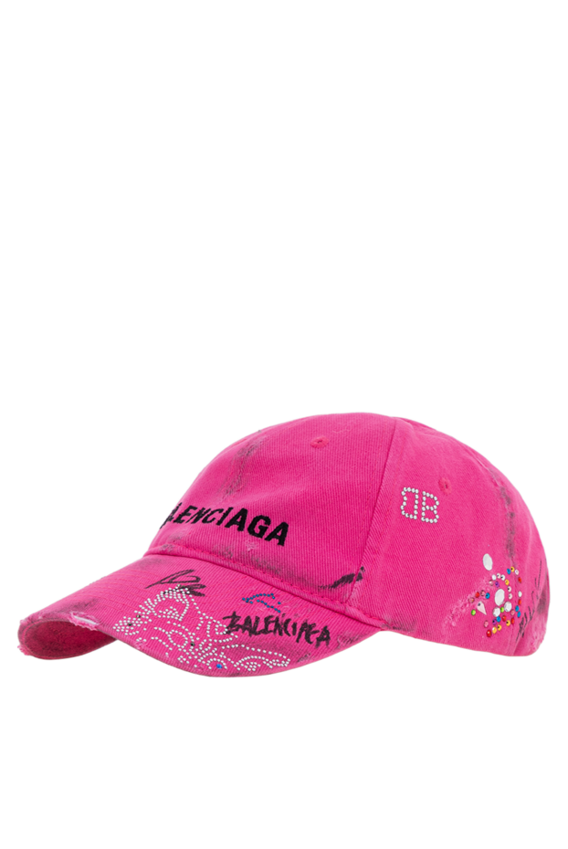 Balenciaga pink upcycled cap with embroidered logo and distressed effect 193904 - photo 3
