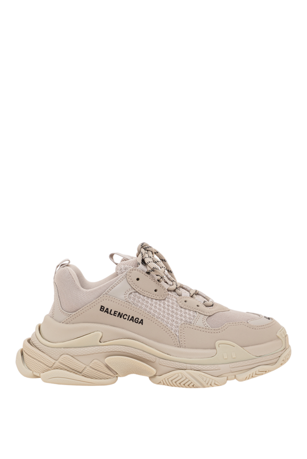 Balenciaga women's triple s glitter spray sneakers in beige 193913 - photo 1