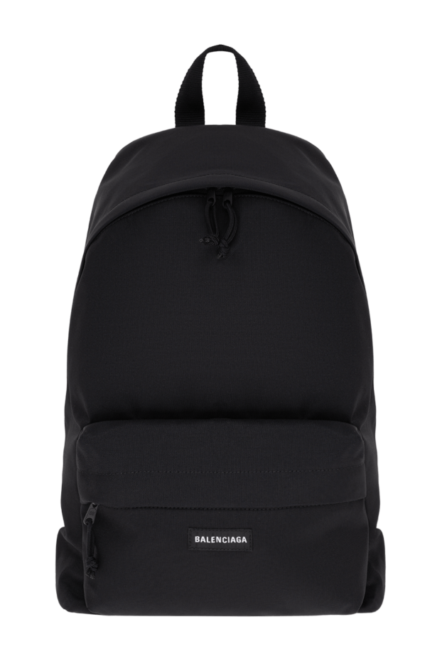 Balenciaga black explorer fabric backpack with a mini logo on the patch pocket 193920 - photo 1