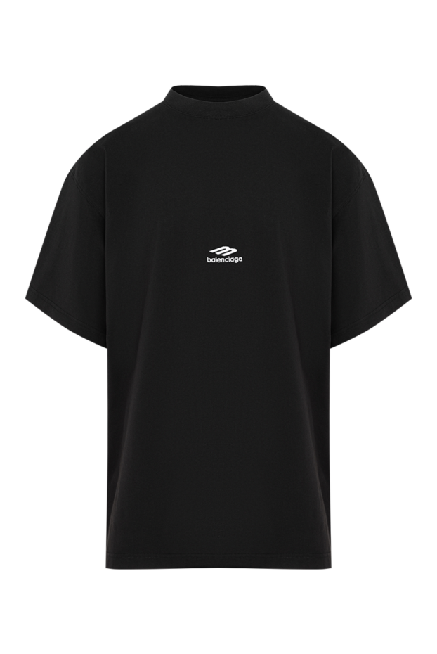 Balenciaga black men's oversized t-shirt with a miniature logo 193927 - photo 1