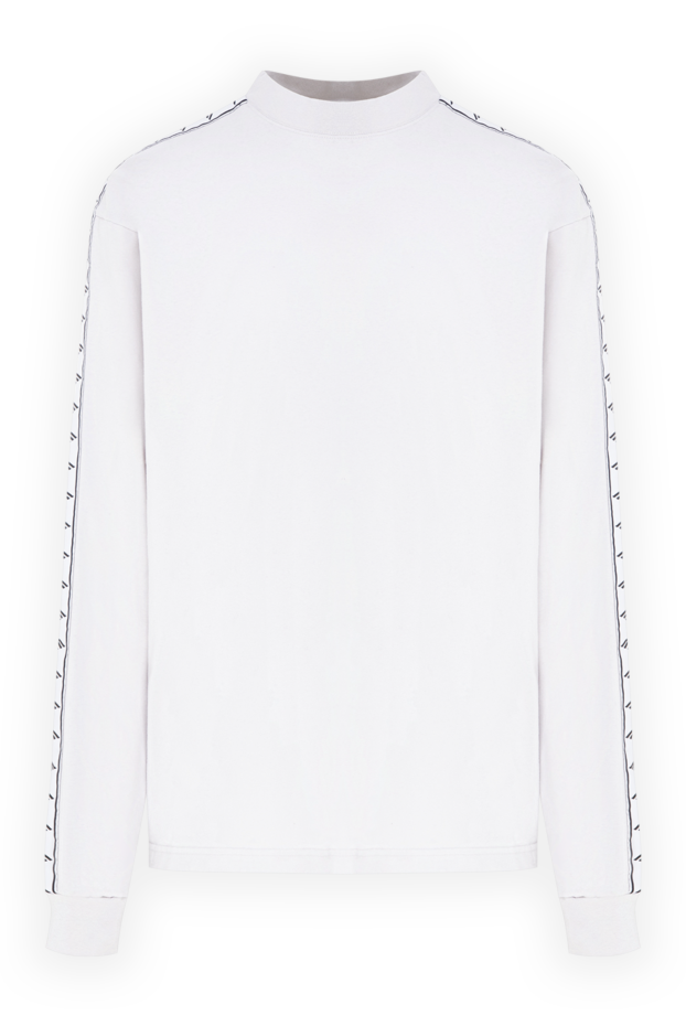 Balenciaga light gray men's oversized long sleeve top with branded stripes on the sleeves 193929 - photo 1