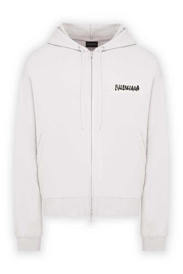 Balenciaga oversized gray zip-up hoodie in vintage dirty white 193939 - photo 1