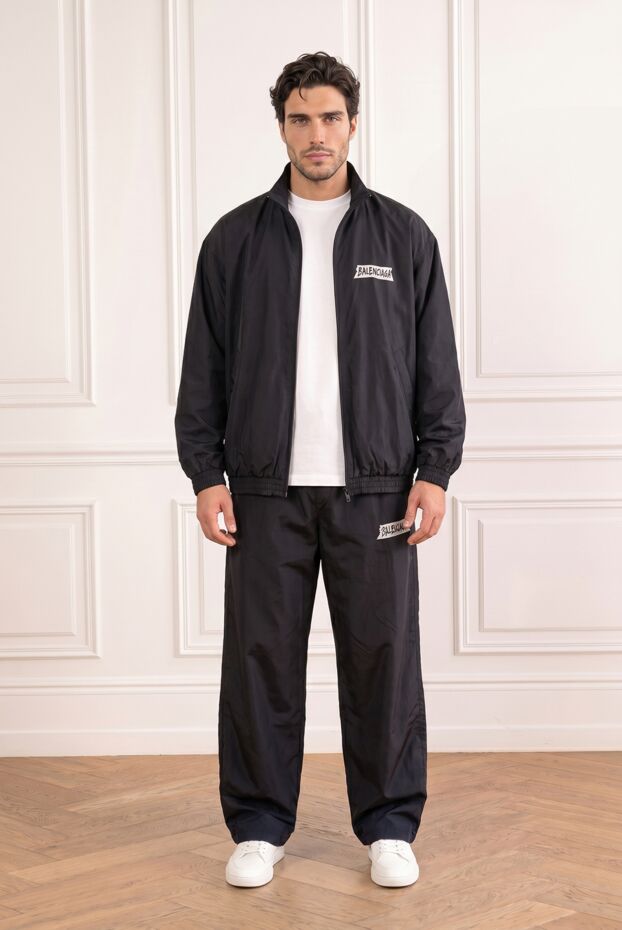 Balenciaga men's oversized tracksuit in black with logo 193947 - photo 2