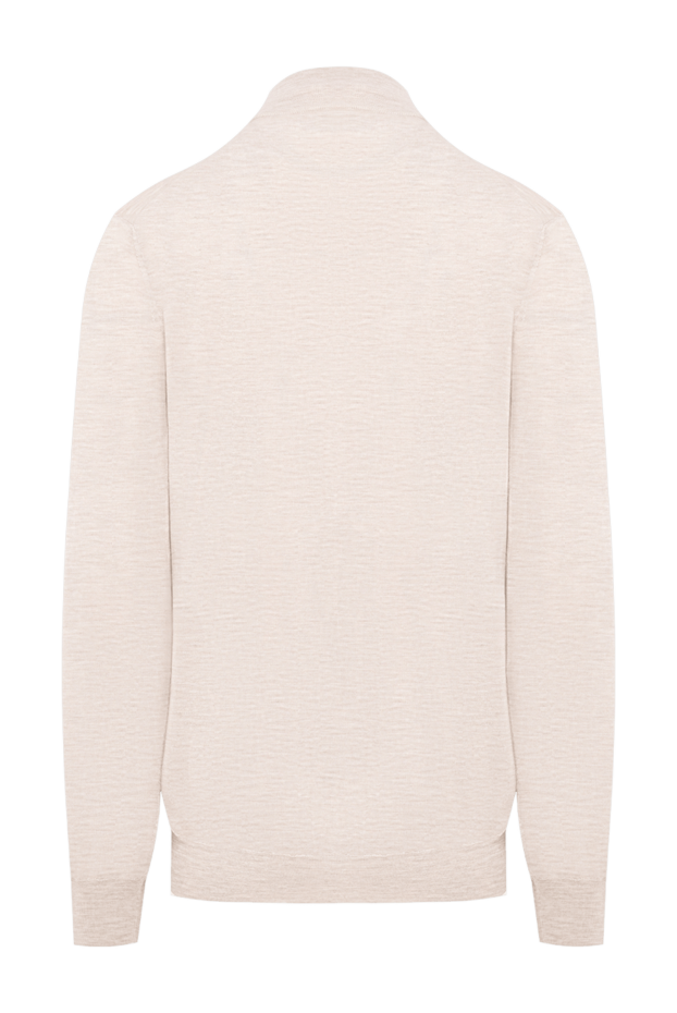 Beige melange knitted cardigan made of wool and cashmere with a zipper - photo 2