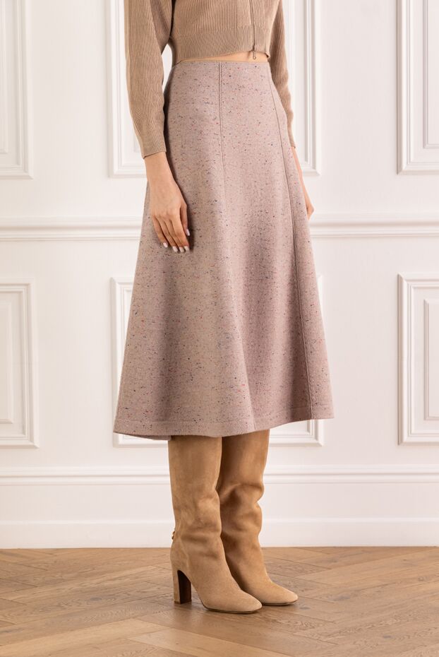 Loro Piana knitted cashmere midi skirt with a melange texture 194017 - photo 3
