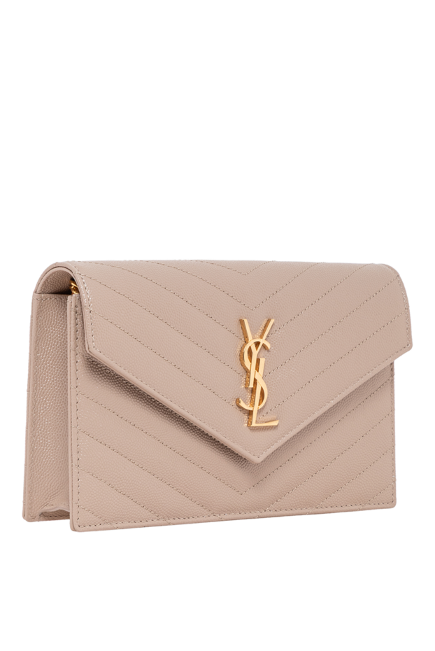 Saint Laurent beige logo chain bag with iconic quilted stitching 194029 - photo 3