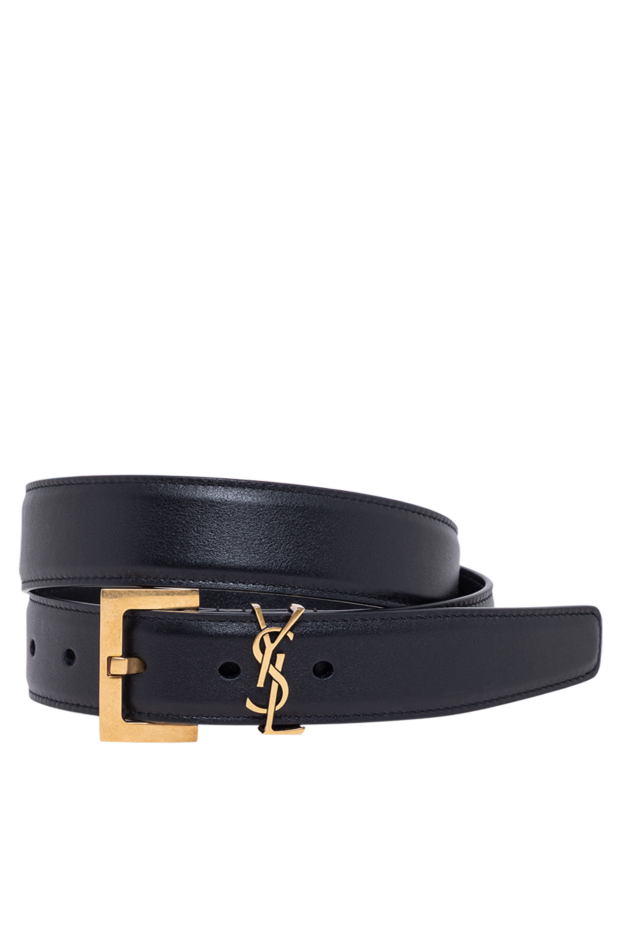 Saint Laurent men's black leather belt with the brand's monogram 194030 - photo 1