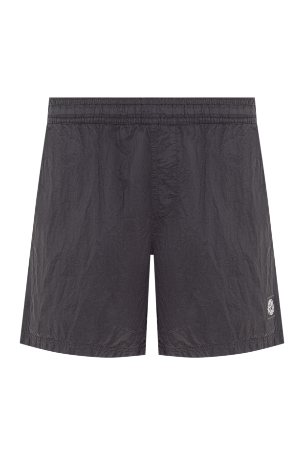 Stone Island black metal nylon mid-length swim trunks with side pockets 194042 - photo 1