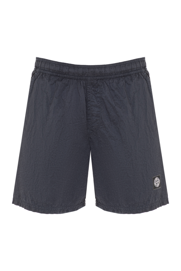 Stone Island blue metal nylon mid-length swim trunks with side pockets 194043 - photo 1