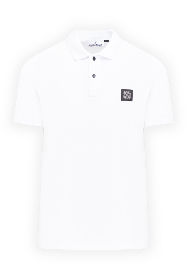 Stone Island white polo shirt made of organic cotton pique with added elastane 194046 - photo 1