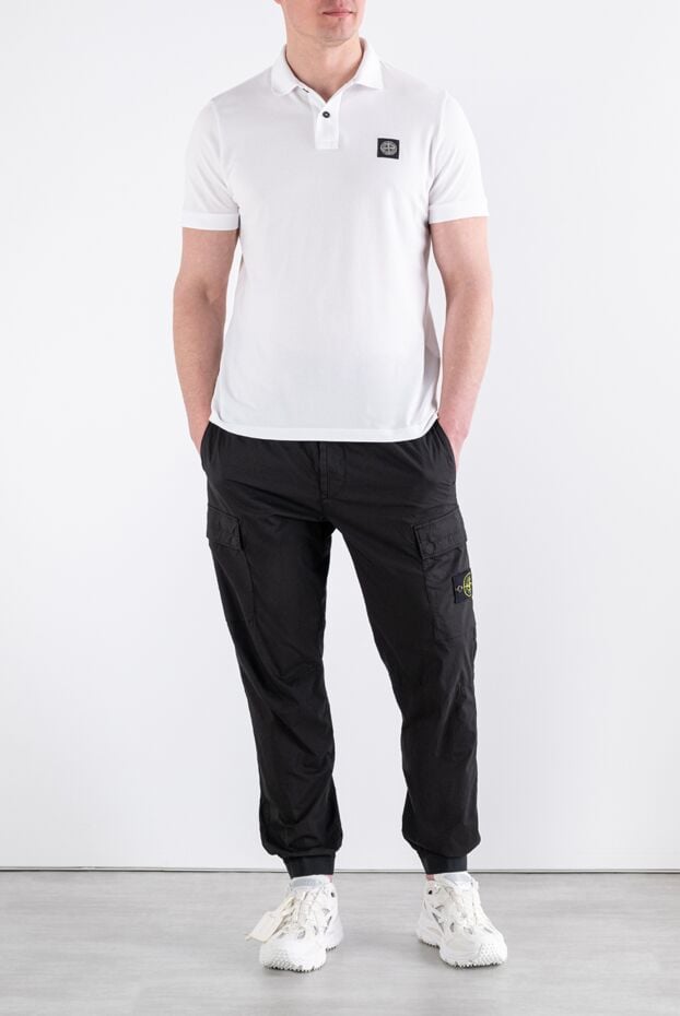 Stone Island white polo shirt made of organic cotton pique with added elastane 194046 - photo 2