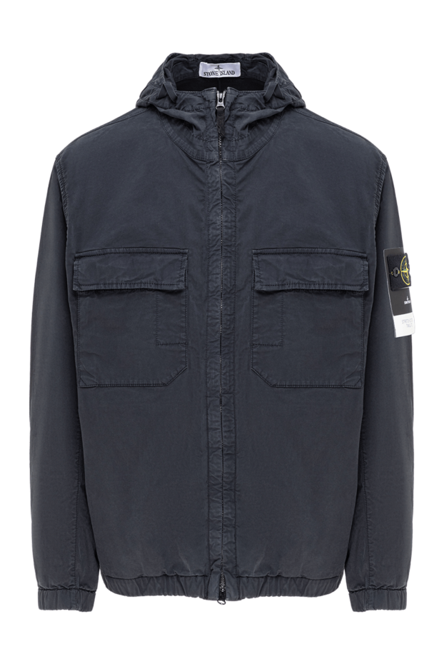 Stone Island blue organic cotton twill hooded jacket 194053 - photo 1