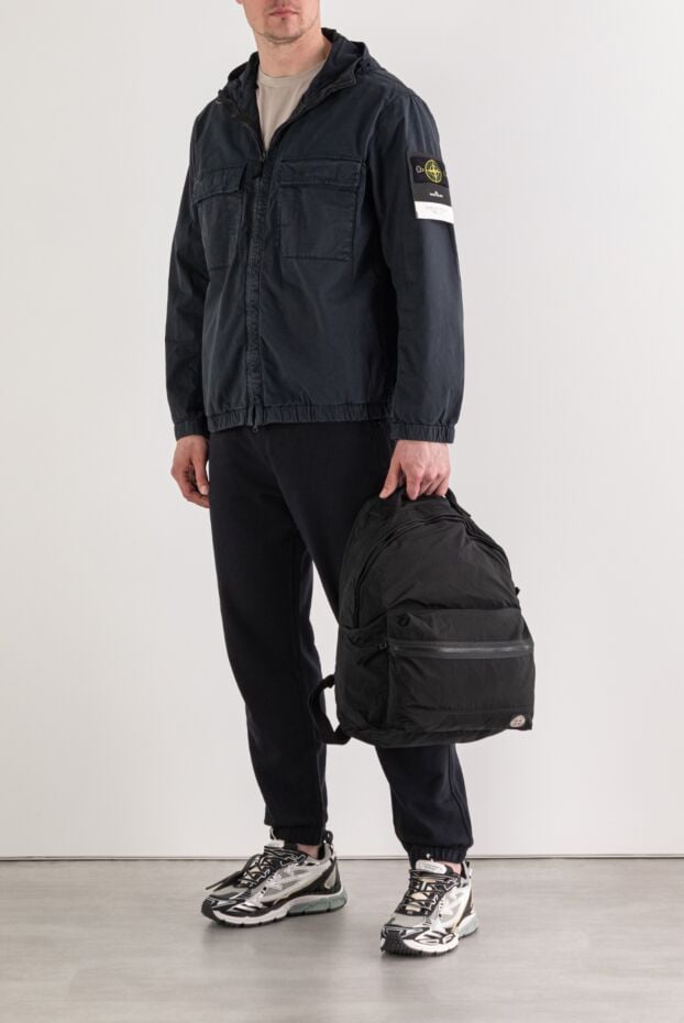 Stone Island blue organic cotton twill hooded jacket 194053 - photo 2