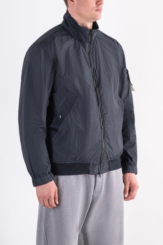 Stone Island lightweight blue bomber jacket with iconic removable patch 194054 - photo 3