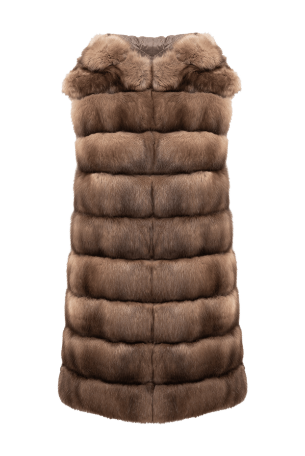 Fabio Gavazzi long sable vest with horizontal layout and hood 194059 - photo 1