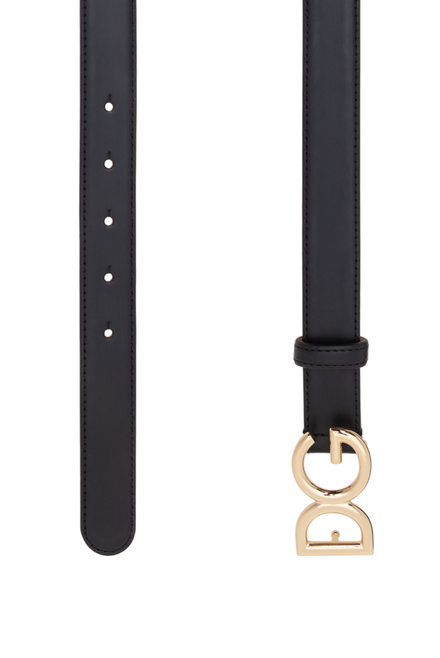 Dolce & Gabbana smooth black calfskin belt with dg logo 194103 - photo 3