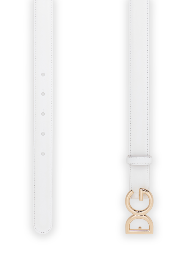 Dolce & Gabbana smooth white calfskin belt with dg logo 194104 - photo 3