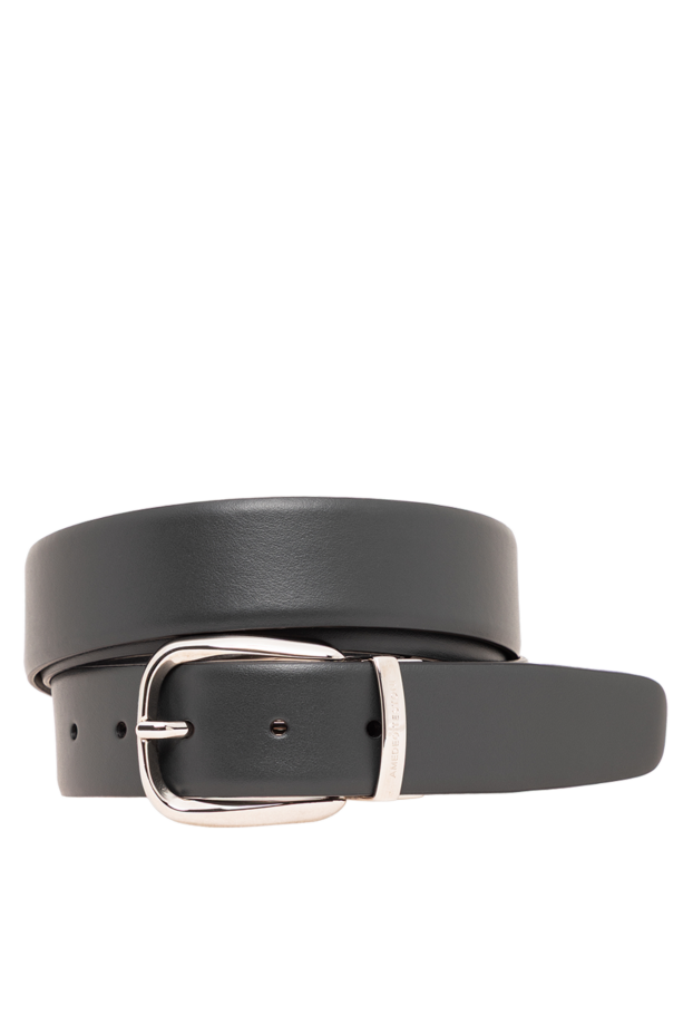 A.Testoni an elegant dark grey matte leather belt with a simple round buckle 194123 - photo 1