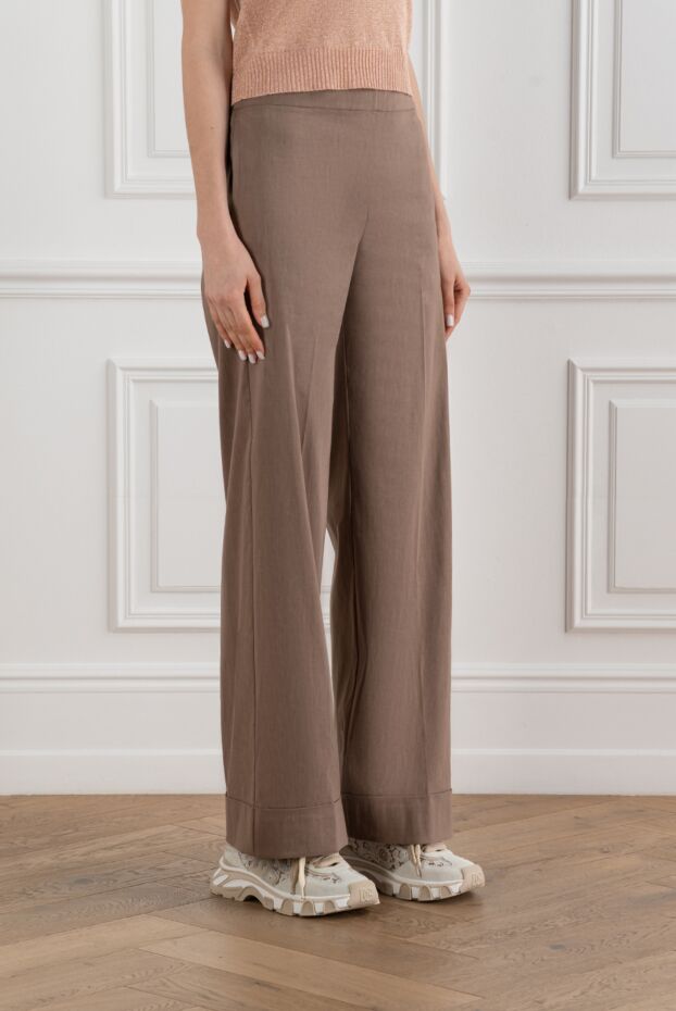 D.Exterior straight trousers with a slight flare at the bottom in a muted powder shade 194172 - photo 3