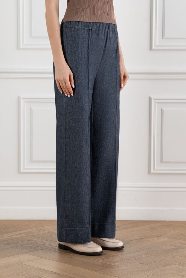 D.Exterior trousers made of soft cotton with added linen with creases 194173 - photo 3