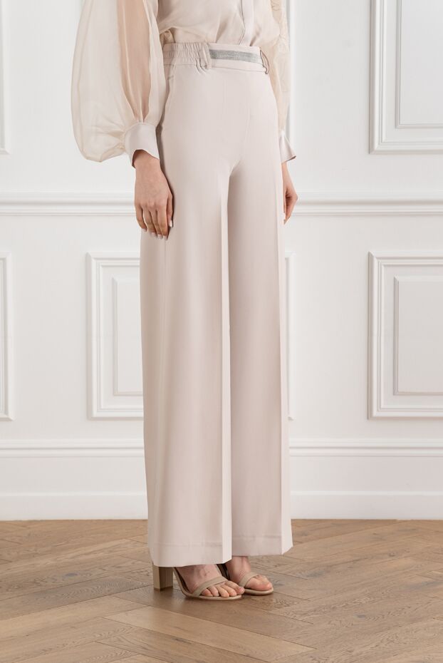 D.Exterior women's high-waisted palazzo pants with wide legs from the hip 194174 - photo 3