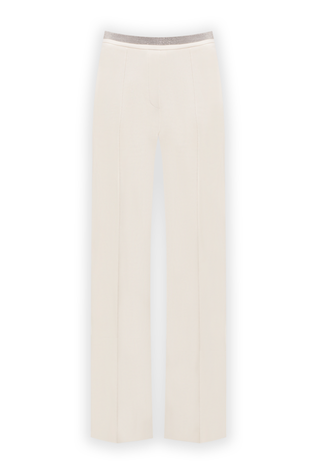 D.Exterior women's white classic trousers with a sparkling belt 194177 - photo 1