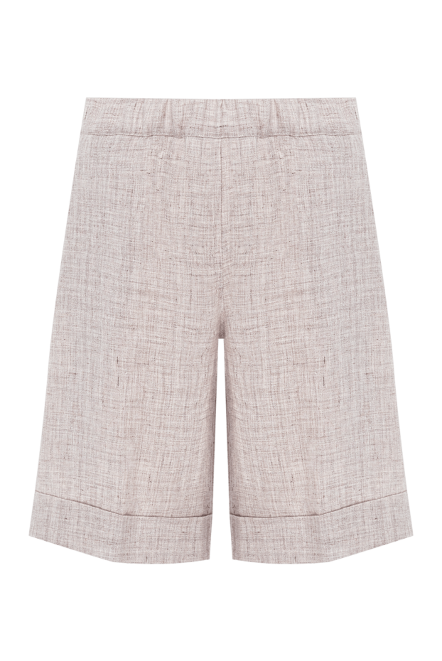 D.Exterior long linen shorts with a straight cut and a high waist, brown 194178 - photo 1