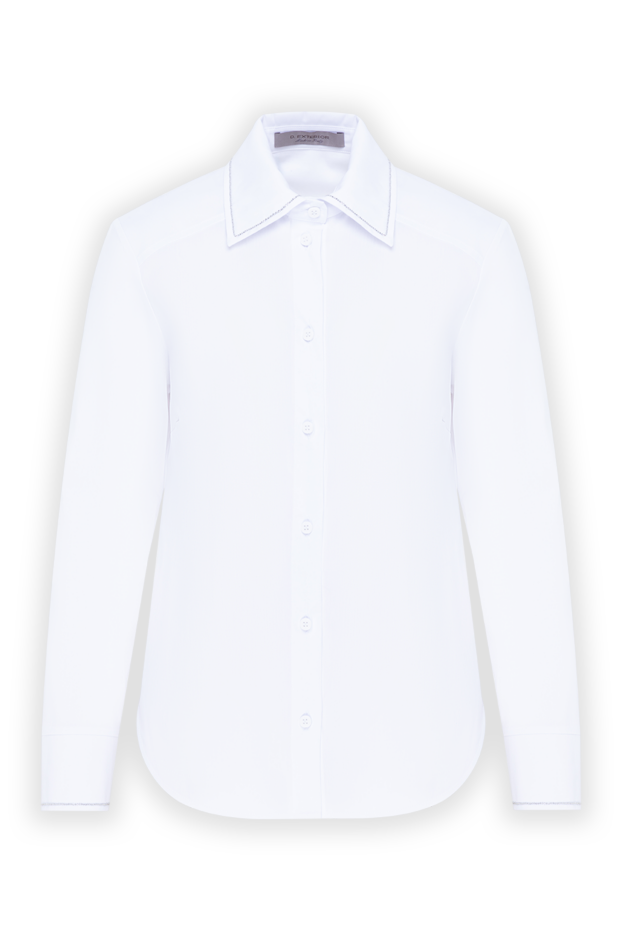D.Exterior women's white blouse with a simple design and collar trim 194181 - photo 1