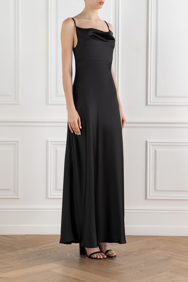 D.Exterior black satin fitted maxi slip dress 194187 - photo 3