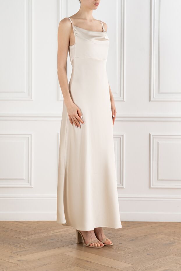 D.Exterior white satin fitted maxi slip dress 194188 - photo 3