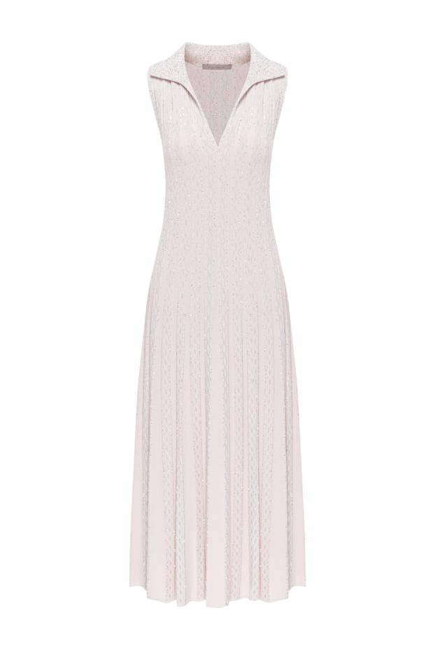 D.Exterior beige knitted sleeveless polo neck midi dress 194190 - photo 1