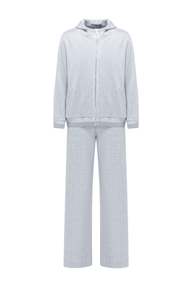 D.Exterior women's gray knitted zip-up hoodie suit with trousers 194207 - photo 1