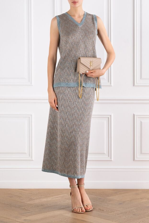 D.Exterior knitted suit with an elongated vest and a straight midi skirt 194214 - photo 2