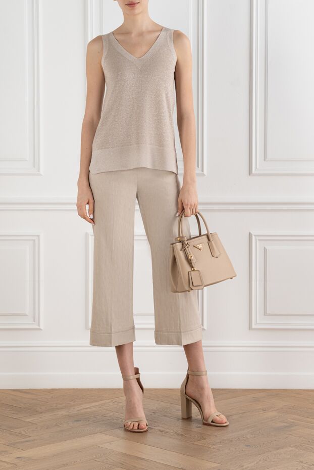 D.Exterior light beige knitted sleeveless top with lurex 194224 - photo 2