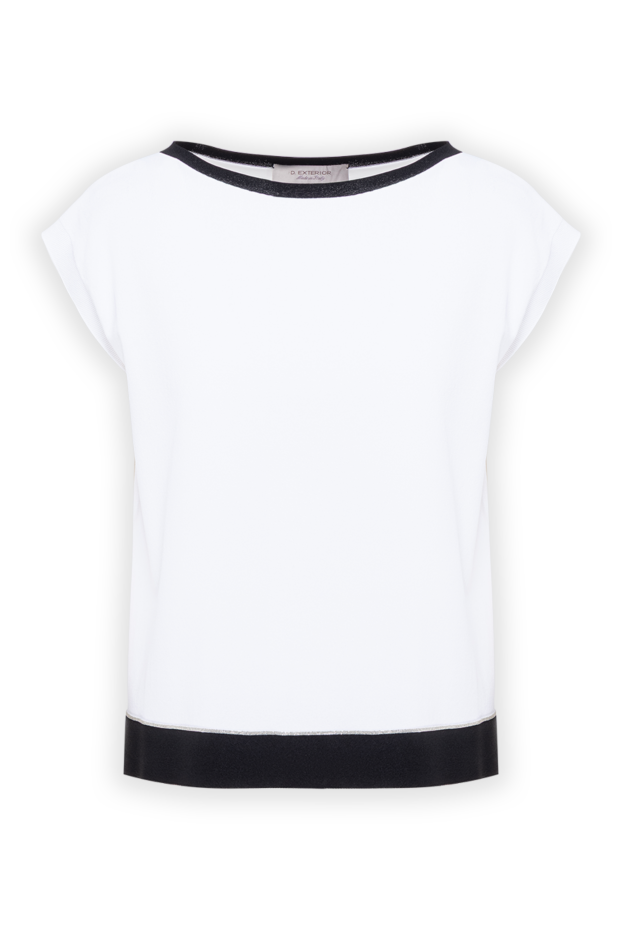 D.Exterior women's white short sleeve jumper with contrast trim 194229 - photo 1